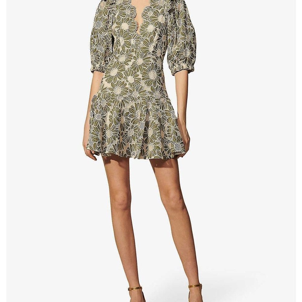 Sandro Audrey Embroidered Floral Dress Size 36/4